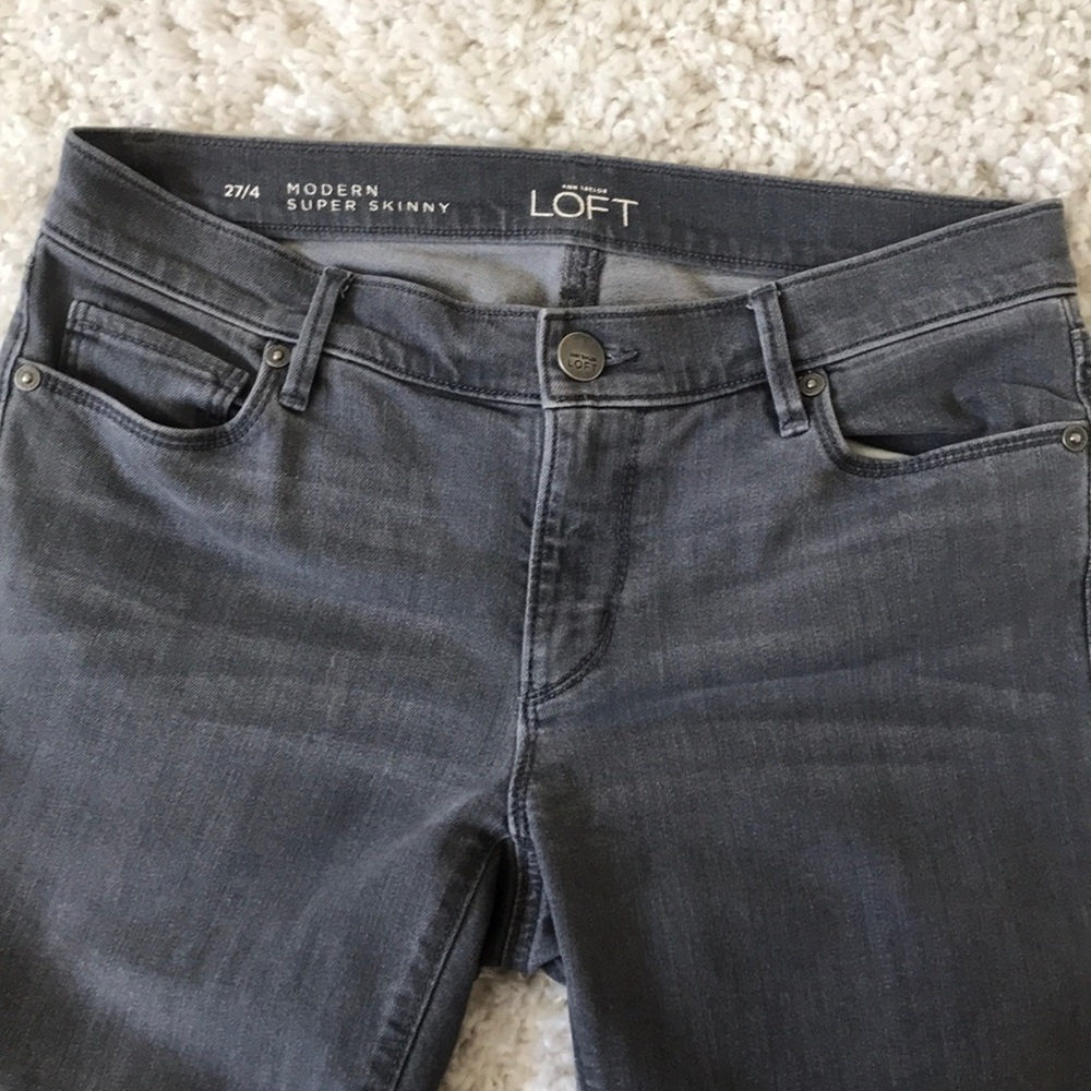 Ann Taylor Loft Grey Modern Super Skinny Jeans